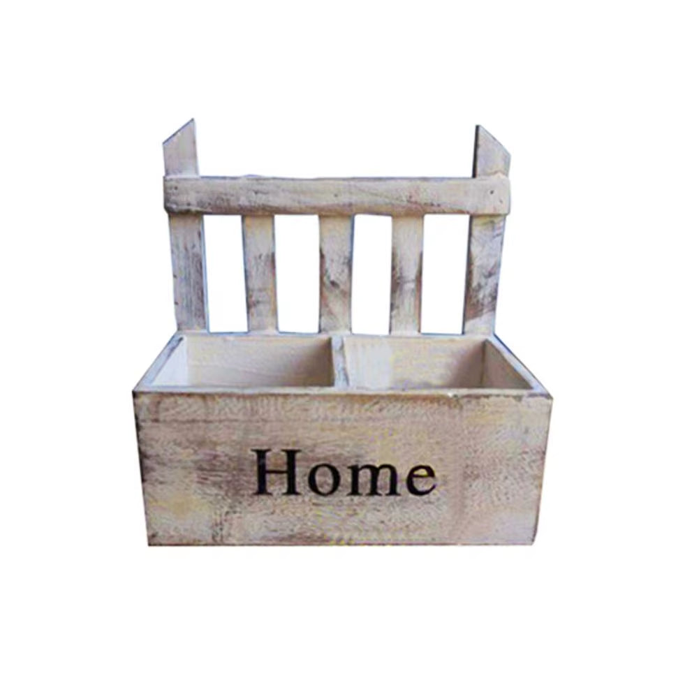 Wall-Mounted Wooden Flower Basket Wall Hanging Flower Pot Fashionable Handmade Wooden Flower Basket for Home Decoration