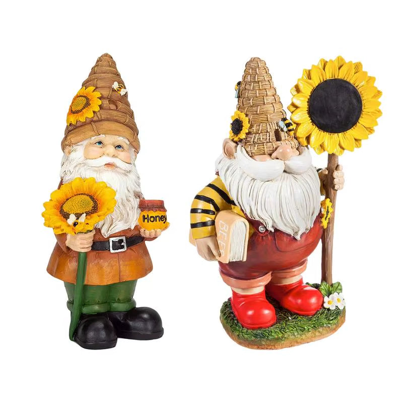 Funny Resin Garden Gnome Statue Cartoon Naughty Dwarfs Figurines Small Sculptures Creative Decoration for Lawn Garden