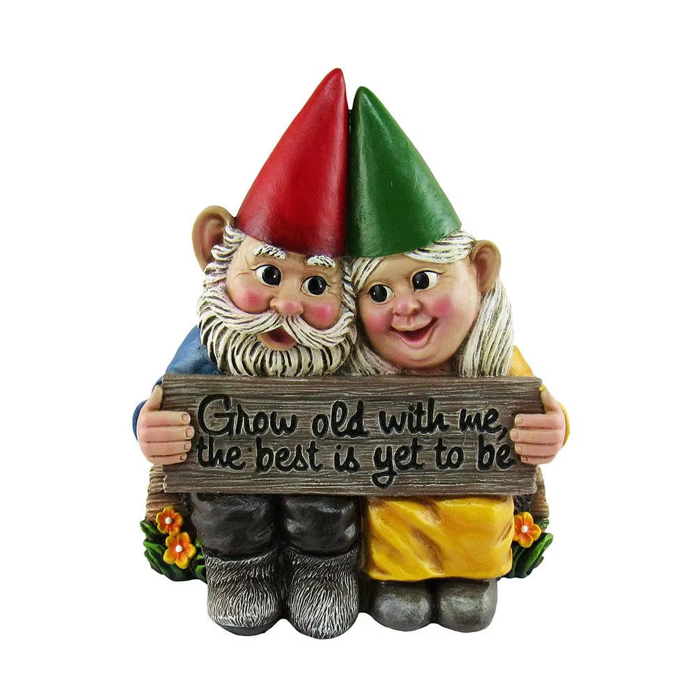 Funny Resin Garden Gnome Statue Cartoon Naughty Dwarfs Figurines Small Sculptures Creative Decoration for Lawn Garden